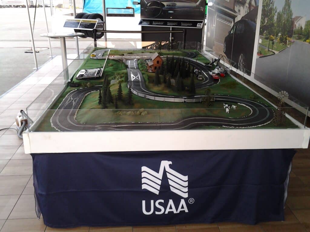 USAA Slot car track corporate event