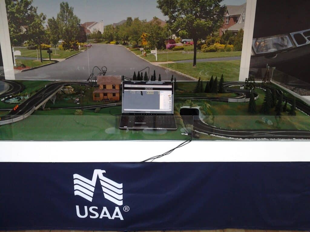 USAA Slot car track corporate event