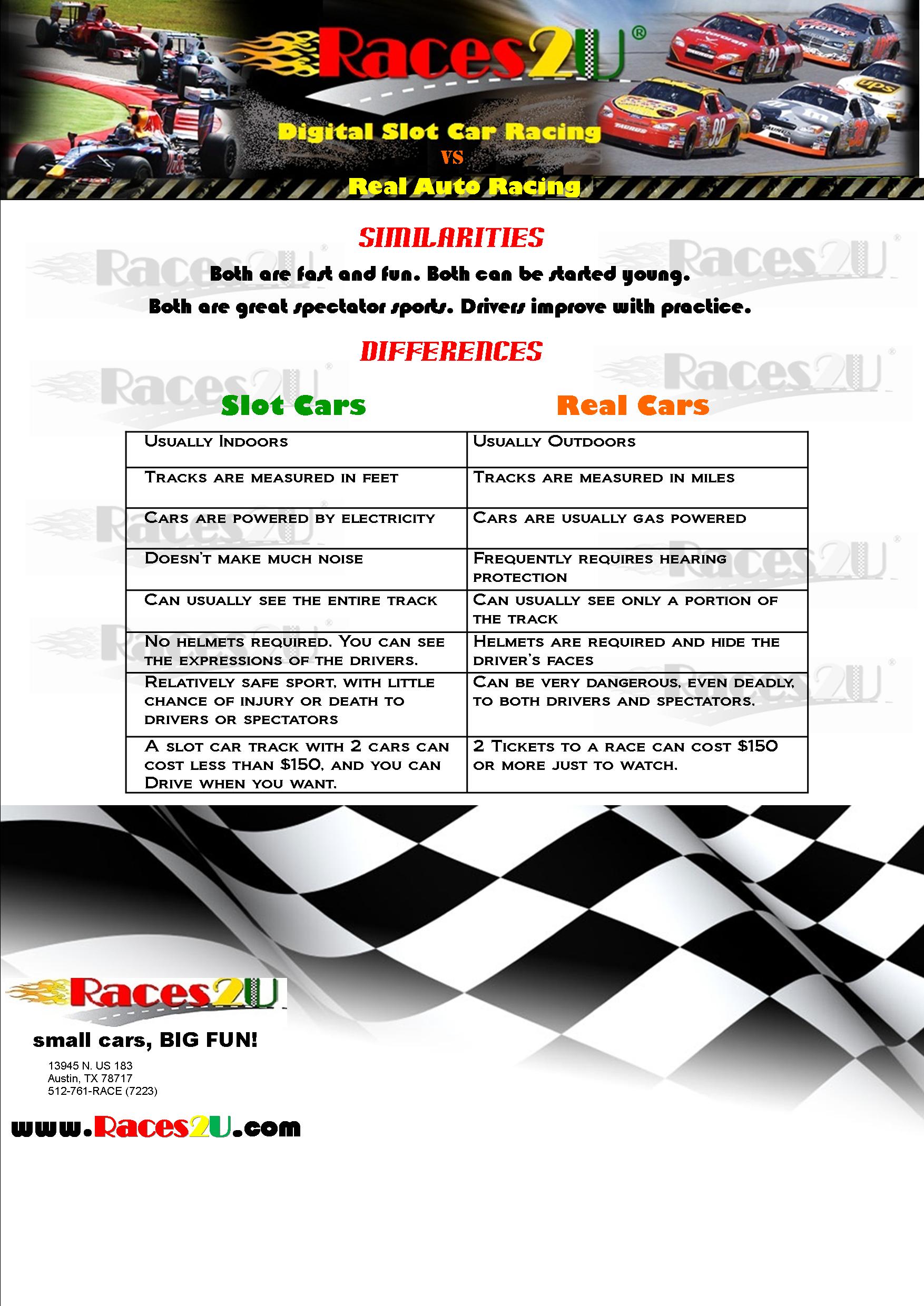 slot car racing vs. auto racing